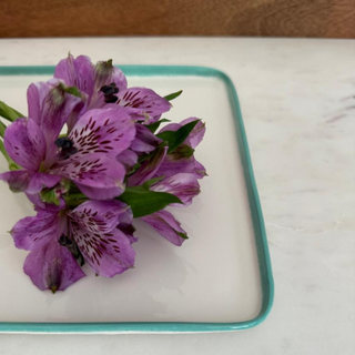 Rectangular Porcelain Serving Tray - Turquoise